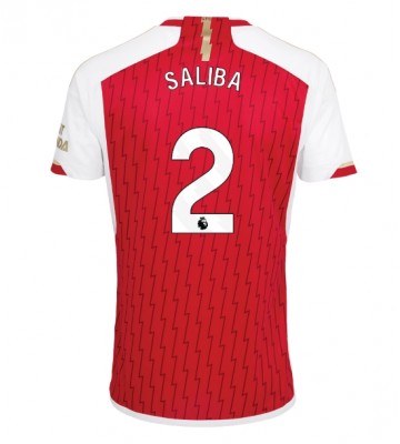 Arsenal William Saliba #2 Primera Equipación 2023-24 Manga Corta